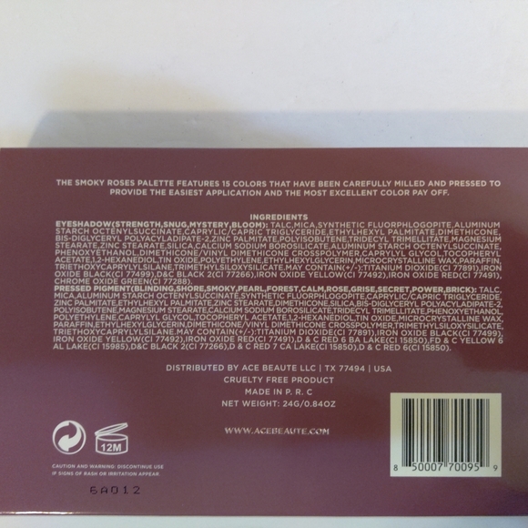 NEW ACE BEAUTÉ Smoky Roses Eyeshadow Palette Full Size - Picture 4 of 5